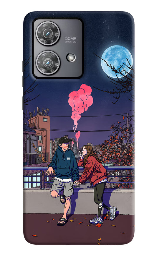 Chilling Couple Moto Edge 40 Neo Hard Case Back Cover by Casekaro