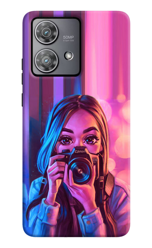 Girl Photographer Moto Edge 40 Neo Hard Case Back Cover by Casekaro