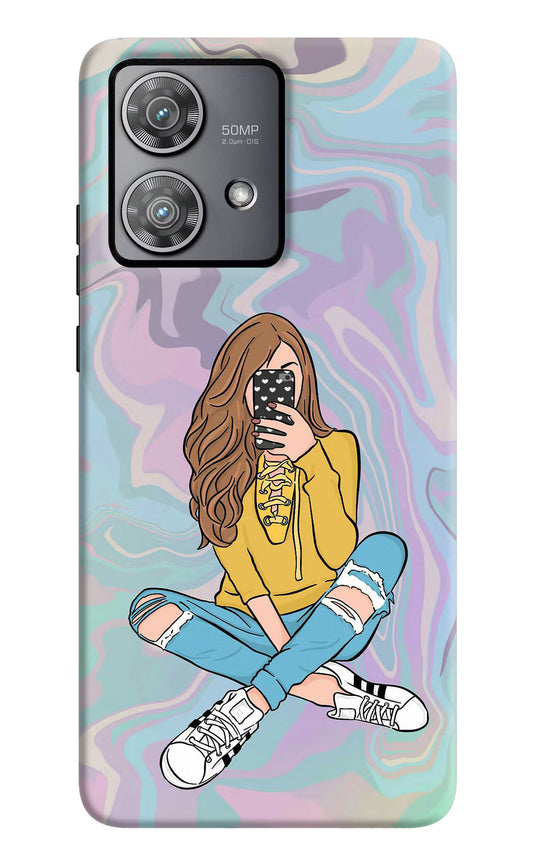 Selfie Girl Moto Edge 40 Neo Hard Case Back Cover by Casekaro