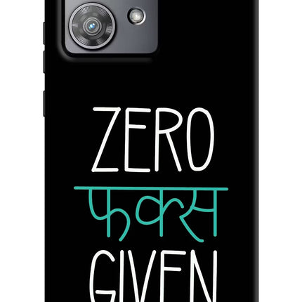 Zero Fucks Given Moto Edge 40 Neo Hard Case Back Cover by Casekaro