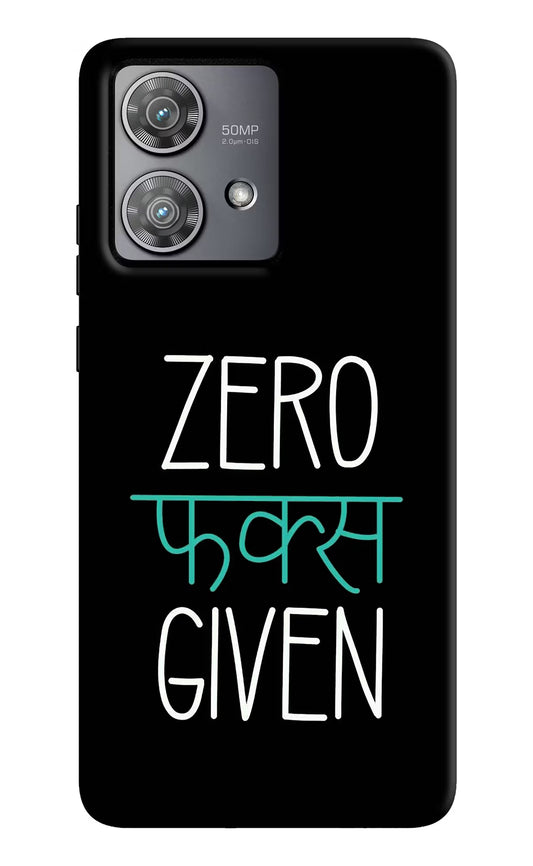 Zero Fucks Given Moto Edge 40 Neo Hard Case Back Cover by Casekaro