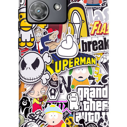 Sticker Bomb Moto Edge 40 Neo Hard Case Back Cover by Casekaro