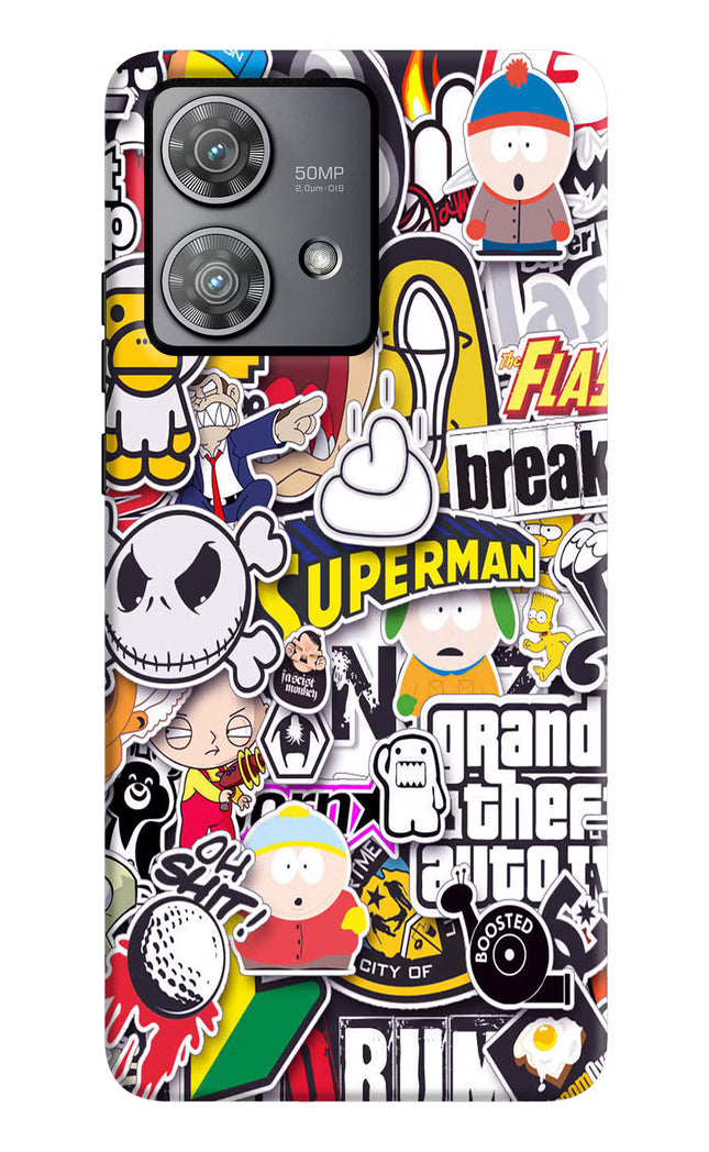 Sticker Bomb Moto Edge 40 Neo Hard Case Back Cover by Casekaro