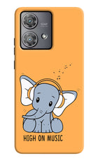 High On Music Moto Edge 40 Neo Hard Case Back Cover by Casekaro