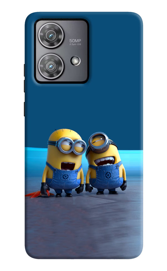 Minion Laughing Moto Edge 40 Neo Hard Case Back Cover by Casekaro