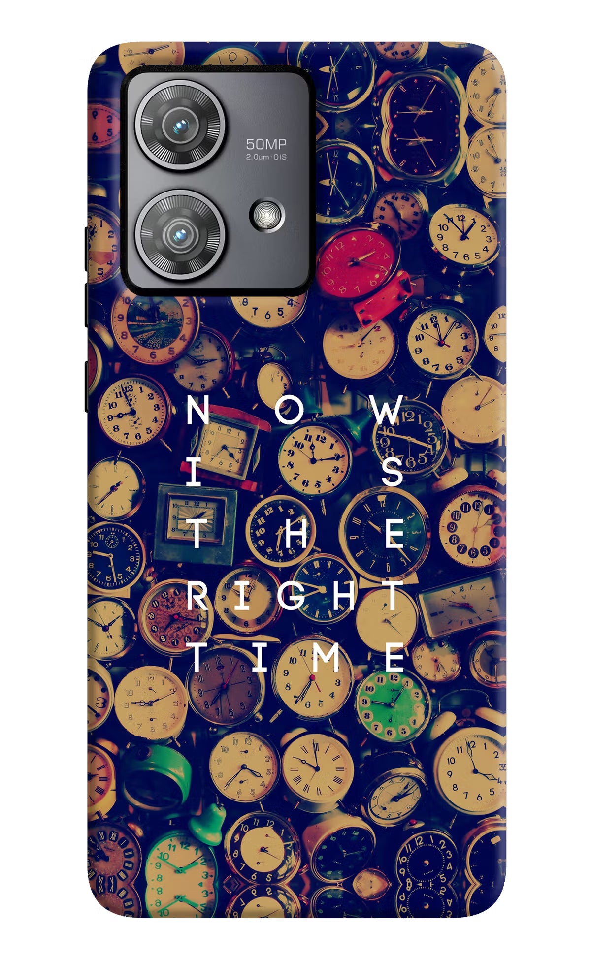 Now is the Right Time Quote Moto Edge 40 Neo Hard Case Back Cover by Casekaro