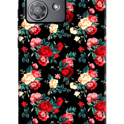 Rose Pattern Moto Edge 40 Neo Hard Case Back Cover by Casekaro