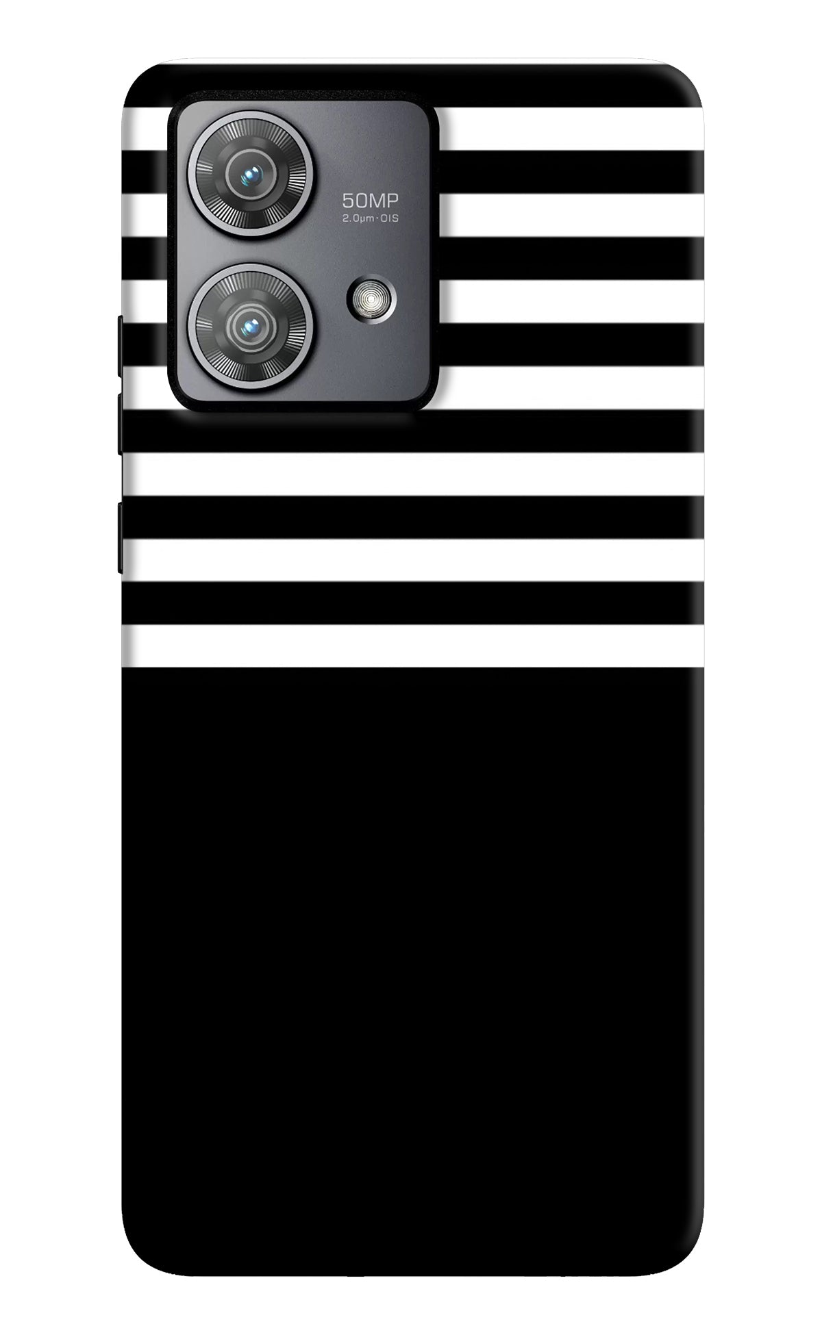 Black and White Print Moto Edge 40 Neo Back Cover