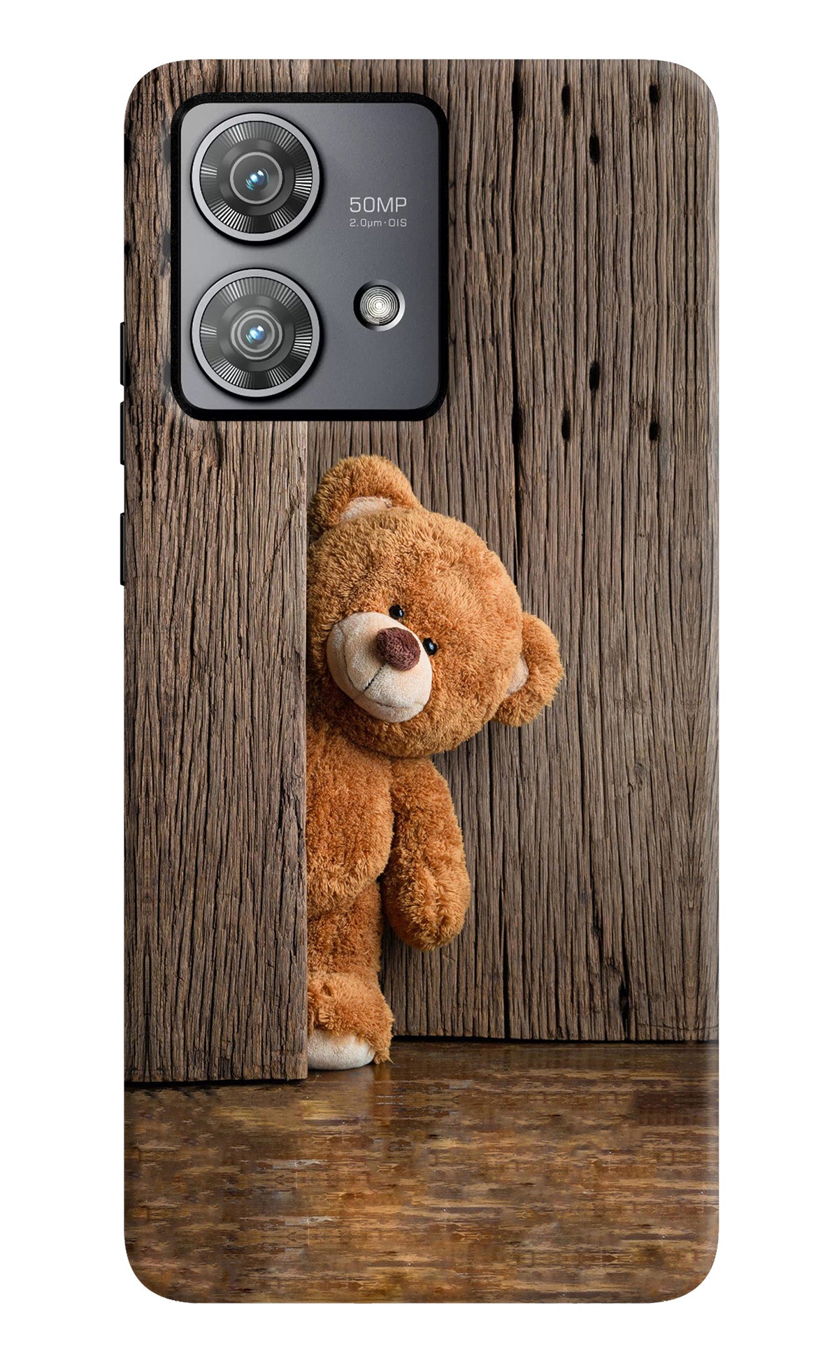 Teddy Wooden Moto Edge 40 Neo Back Cover