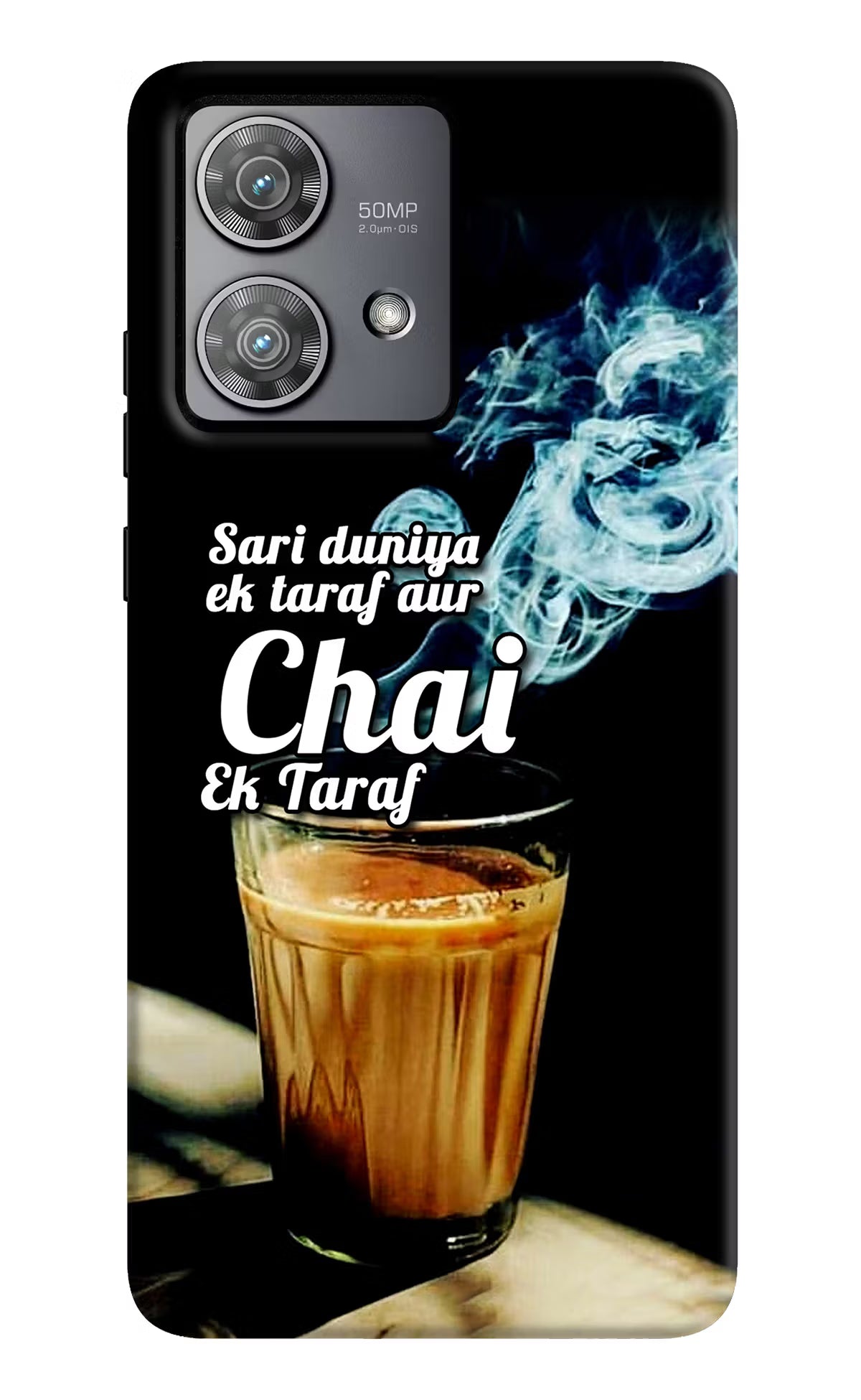 Chai Ek Taraf Quote Moto Edge 40 Neo Hard Case Back Cover by Casekaro