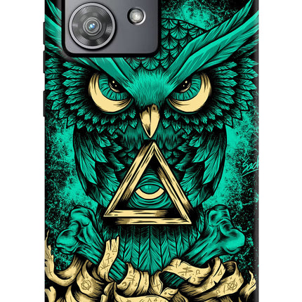 Green Owl Moto Edge 40 Neo Hard Case Back Cover by Casekaro