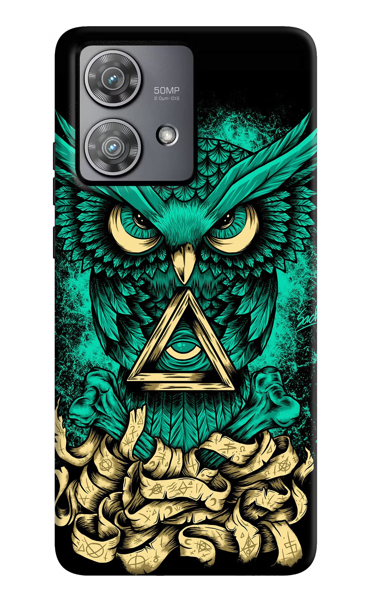 Green Owl Moto Edge 40 Neo Hard Case Back Cover by Casekaro
