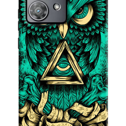 Green Owl Moto Edge 40 Neo Hard Case Back Cover by Casekaro