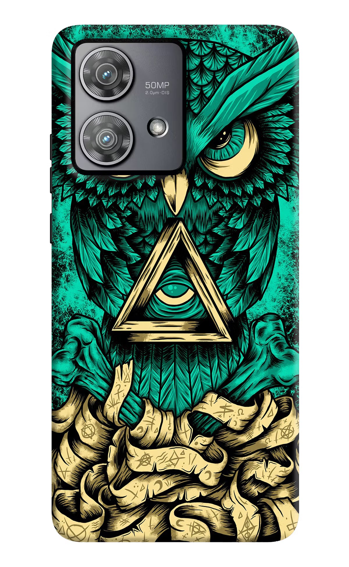 Green Owl Moto Edge 40 Neo Hard Case Back Cover by Casekaro