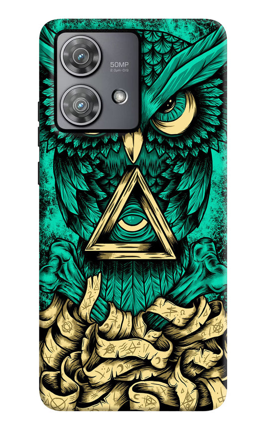 Green Owl Moto Edge 40 Neo Hard Case Back Cover by Casekaro