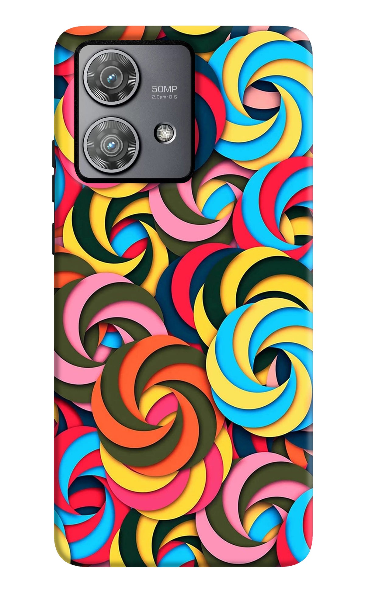 Spiral Pattern Moto Edge 40 Neo Back Cover