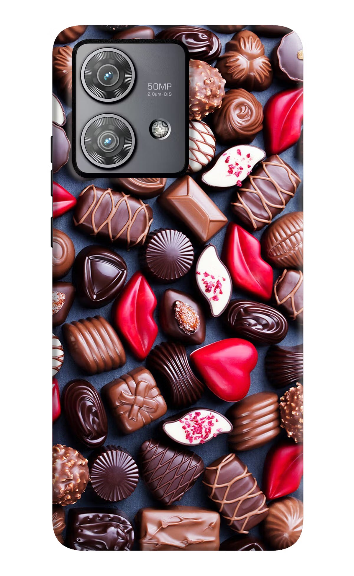 Chocolates Moto Edge 40 Neo Hard Case Back Cover by Casekaro