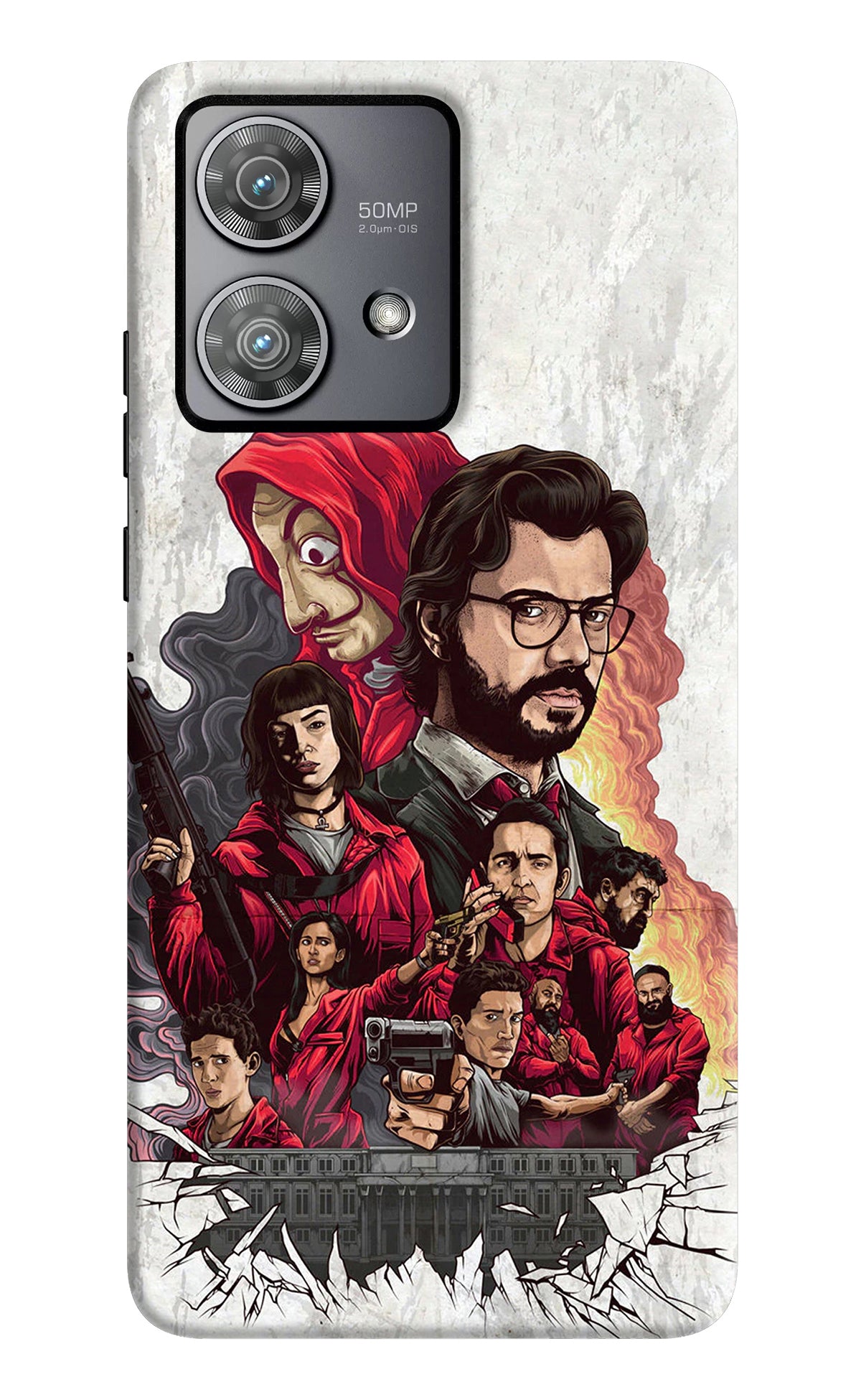 Money Heist Artwork Moto Edge 40 Neo Back Cover