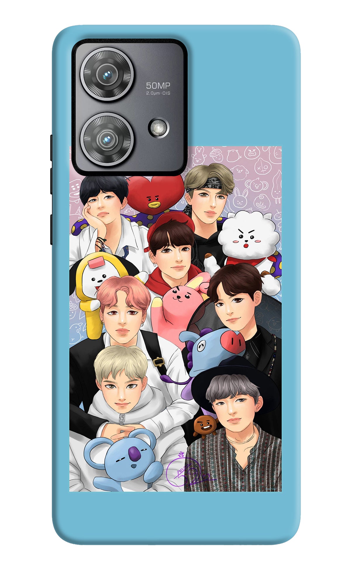 BTS with animals Moto Edge 40 Neo Back Cover