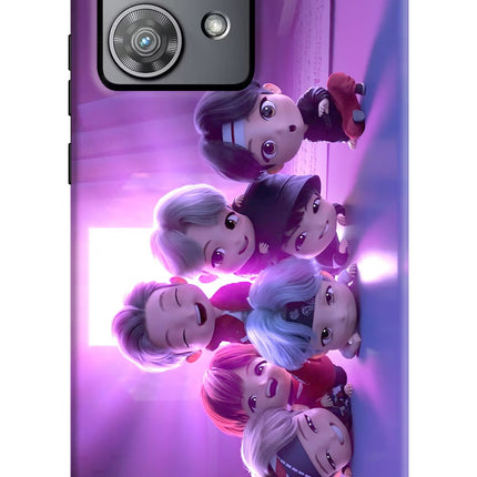 BTS Chibi Moto Edge 40 Neo Hard Case Back Cover by Casekaro