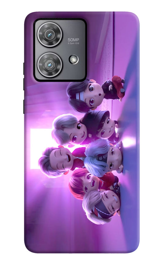 BTS Chibi Moto Edge 40 Neo Hard Case Back Cover by Casekaro