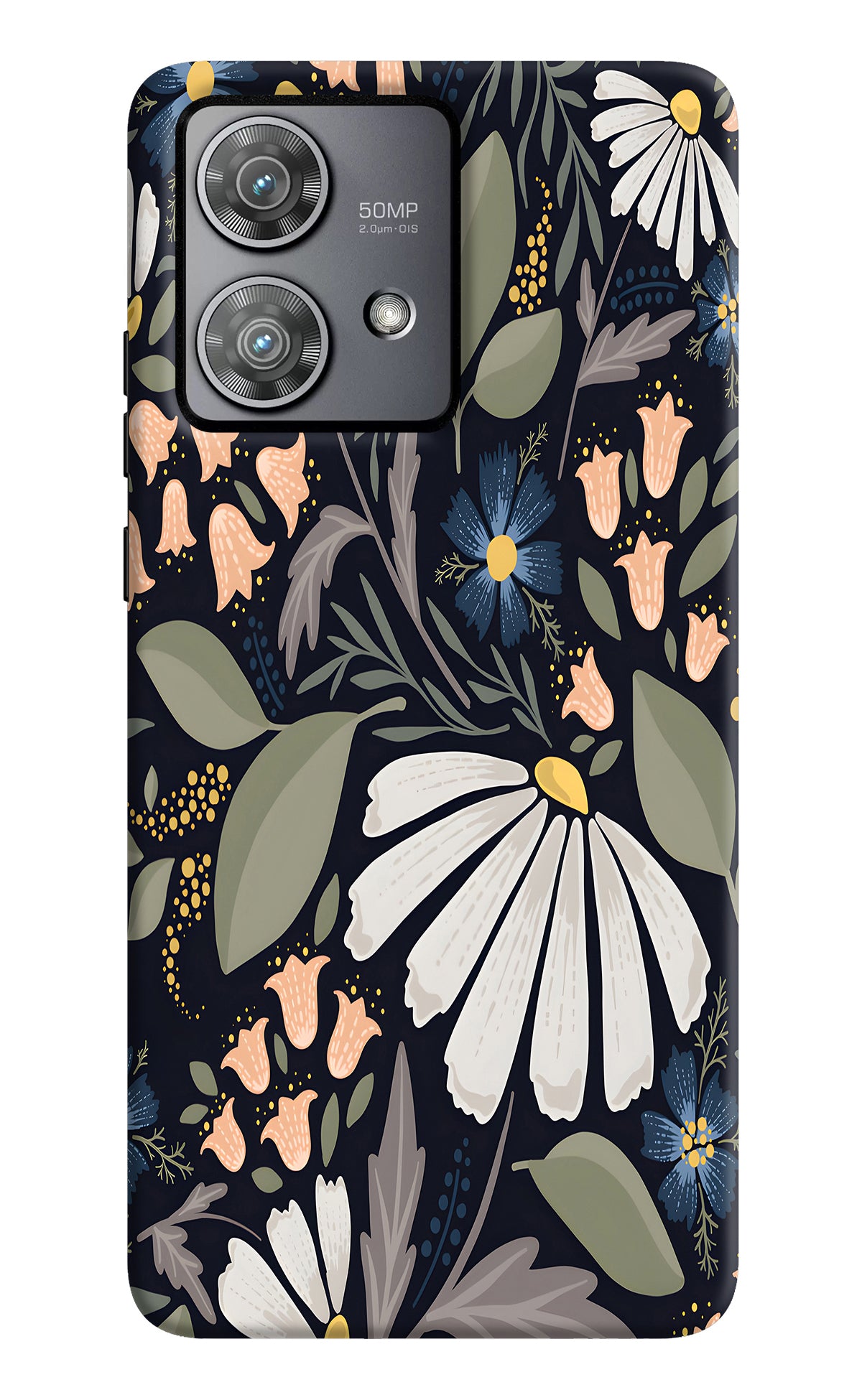 Flowers Art Moto Edge 40 Neo Back Cover