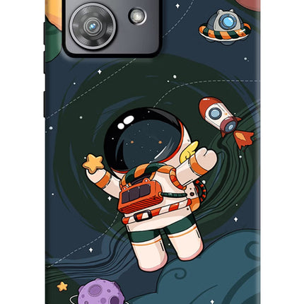 Cartoon Astronaut Moto Edge 40 Neo Hard Case Back Cover by Casekaro