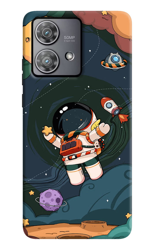 Cartoon Astronaut Moto Edge 40 Neo Hard Case Back Cover by Casekaro