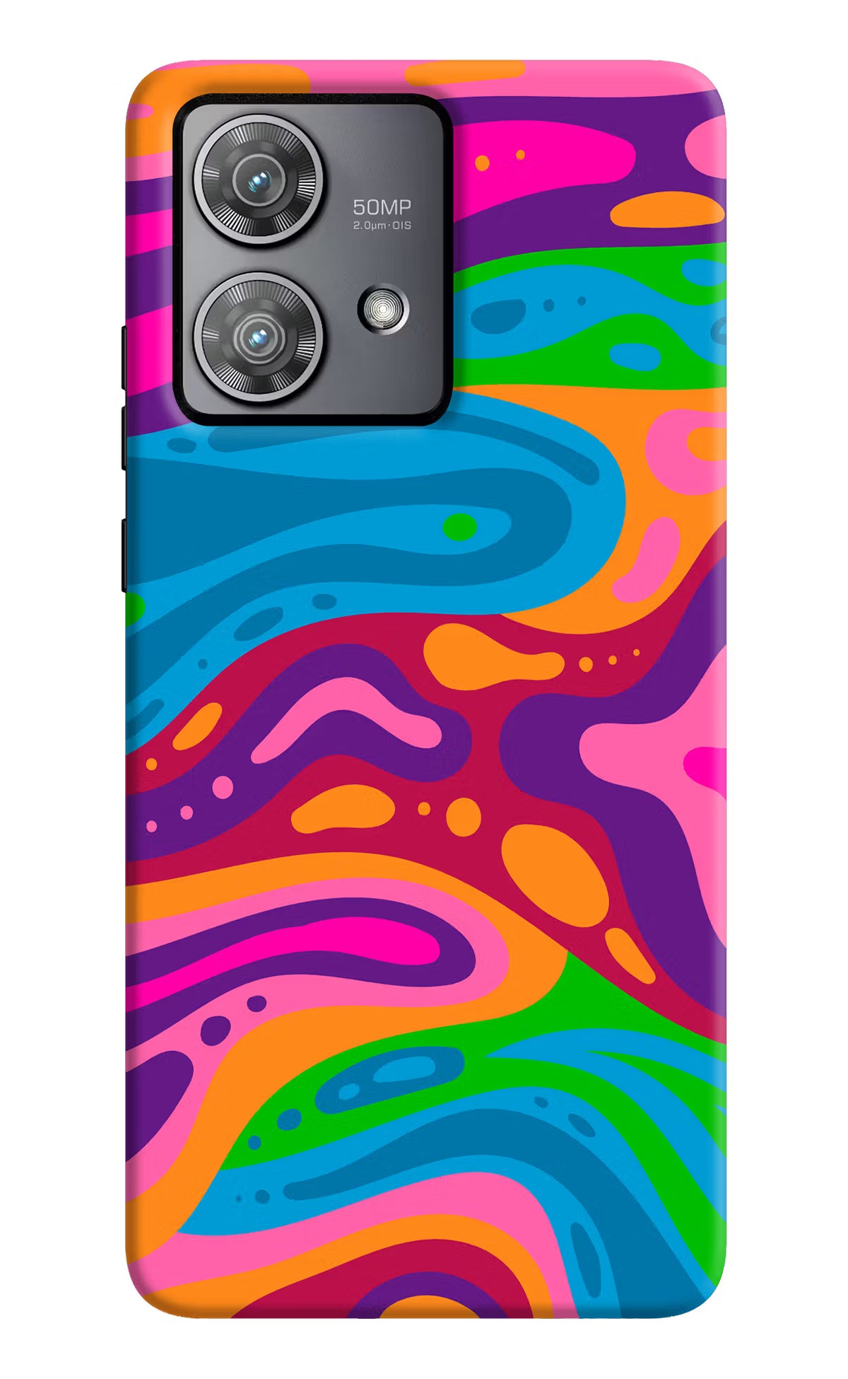 Trippy Pattern Moto Edge 40 Neo Hard Case Back Cover by Casekaro