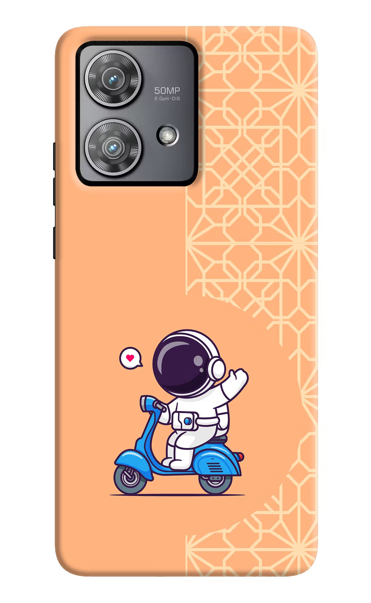 Cute Astronaut Riding Moto Edge 40 Neo Hard Case Back Cover by Casekaro