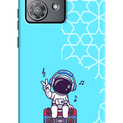 Cute Astronaut Chilling Moto Edge 40 Neo Hard Case Back Cover by Casekaro