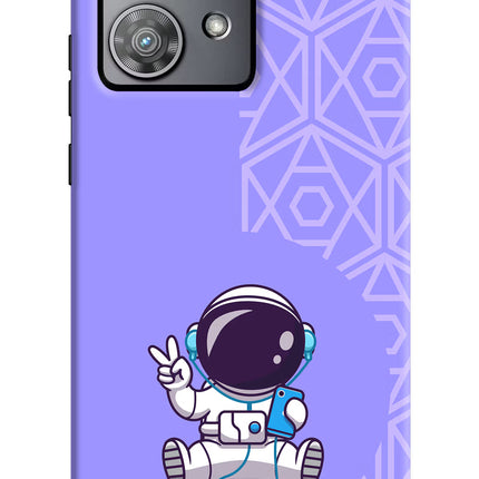 Cute Astronaut Chilling Moto Edge 40 Neo Hard Case Back Cover by Casekaro