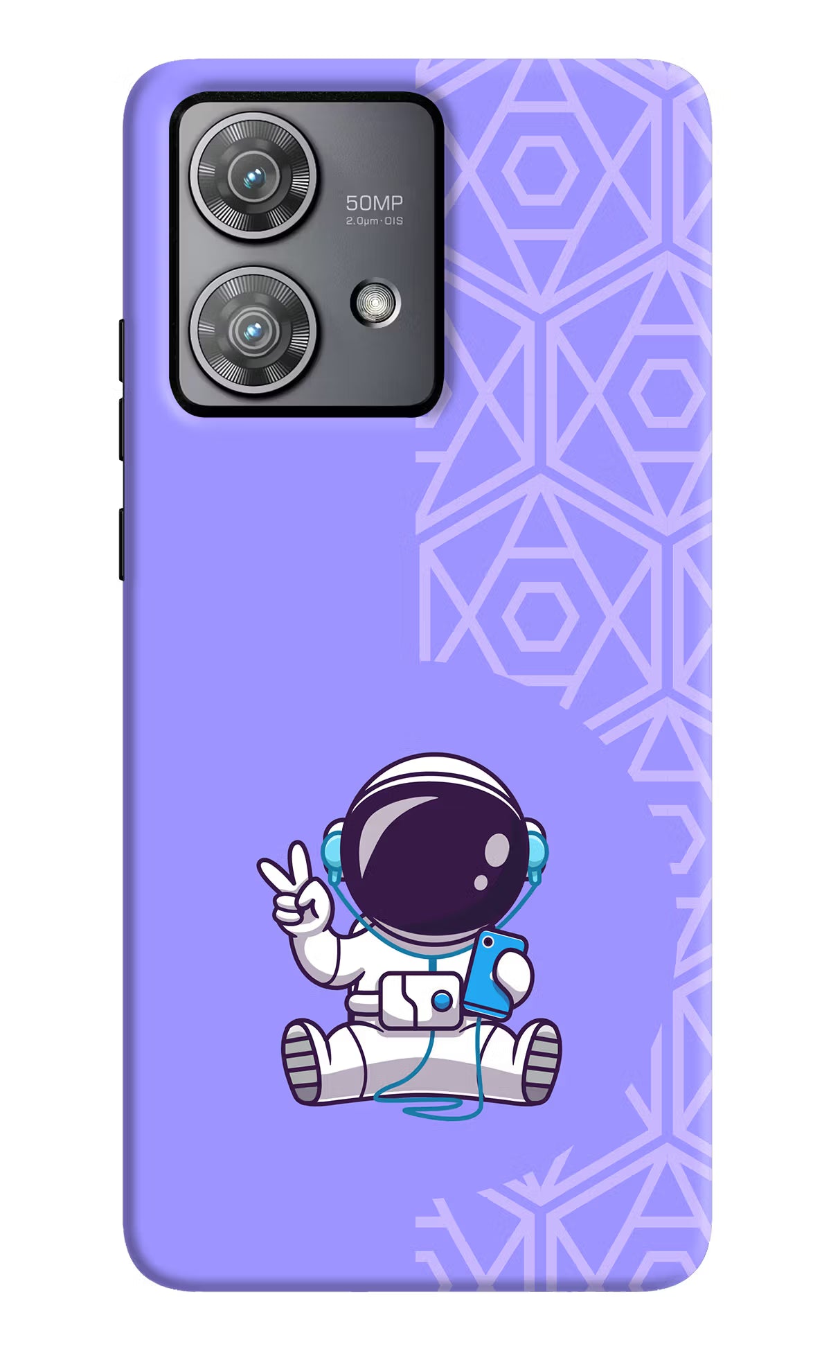 Cute Astronaut Chilling Moto Edge 40 Neo Hard Case Back Cover by Casekaro