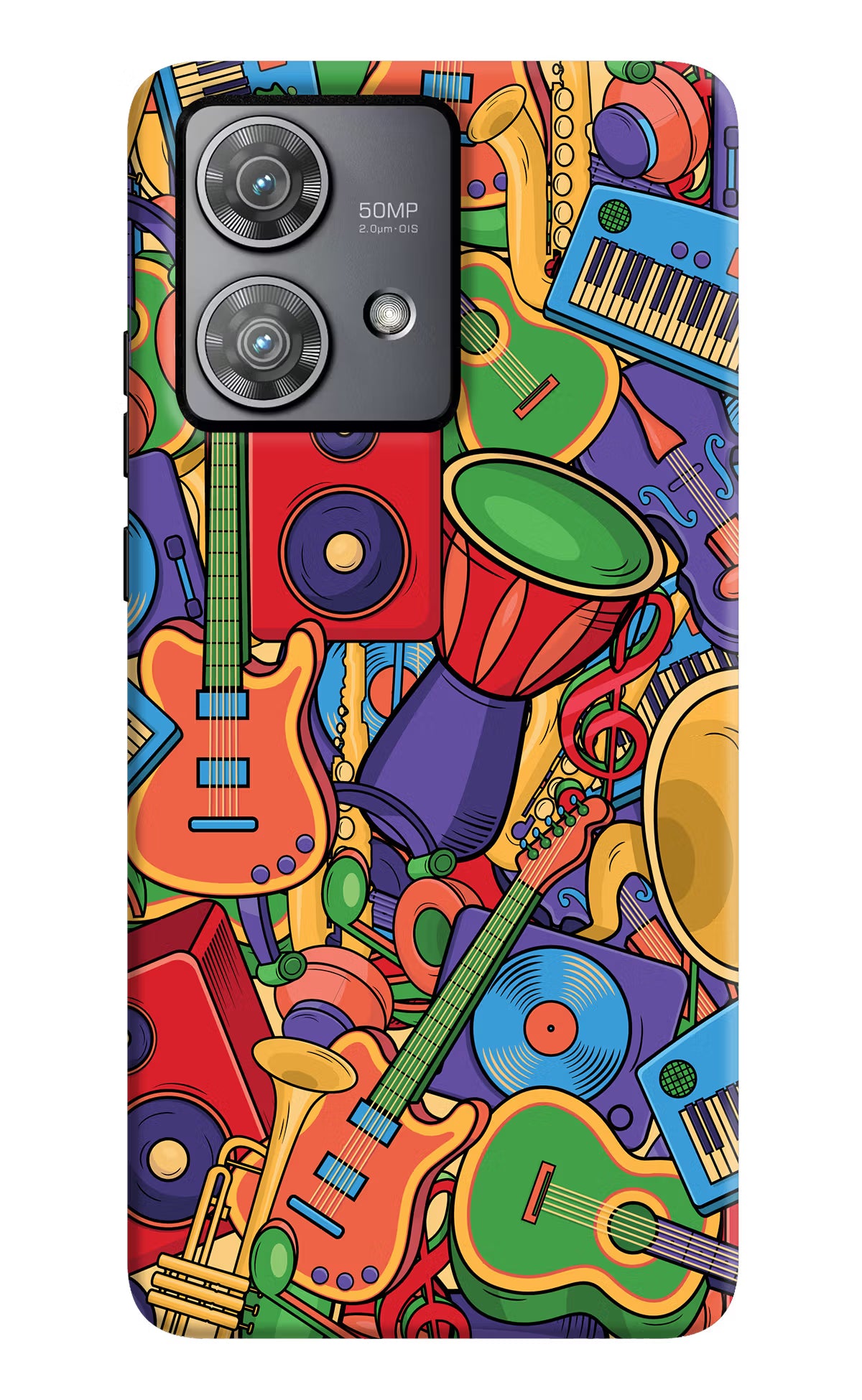 Music Instrument Doodle Moto Edge 40 Neo Hard Case Back Cover by Casekaro