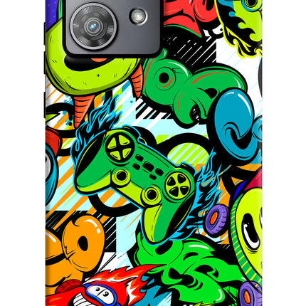Game Doodle Moto Edge 40 Neo Hard Case Back Cover by Casekaro