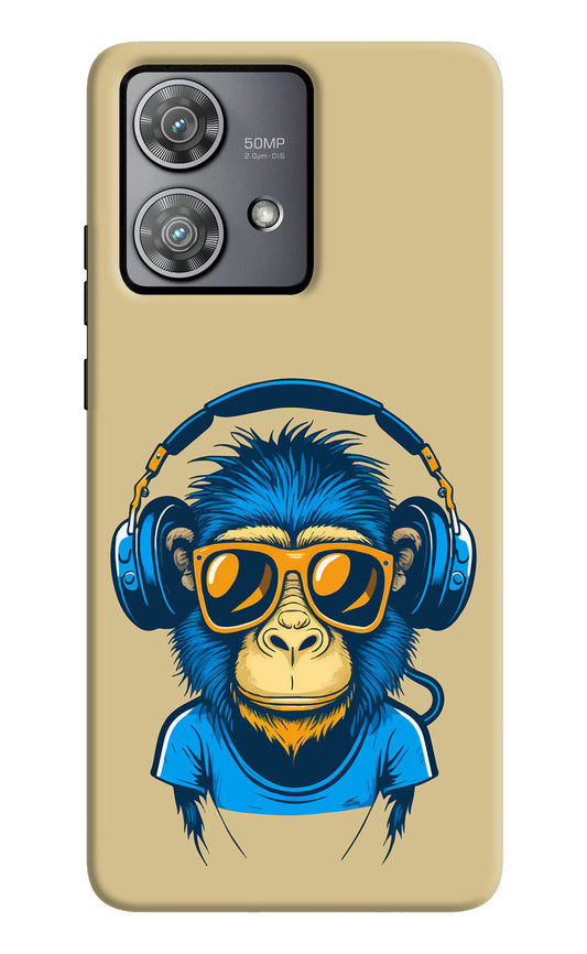 Monkey Headphone Moto Edge 40 Neo Back Cover