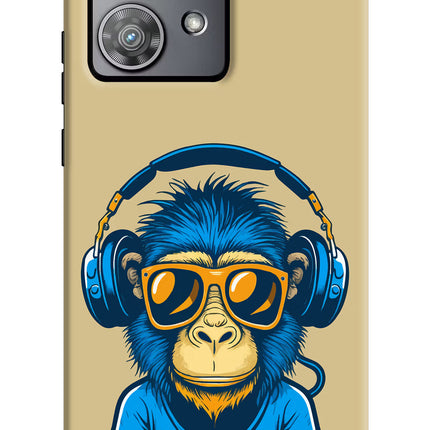 Monkey Headphone Moto Edge 40 Neo Hard Case Back Cover by Casekaro