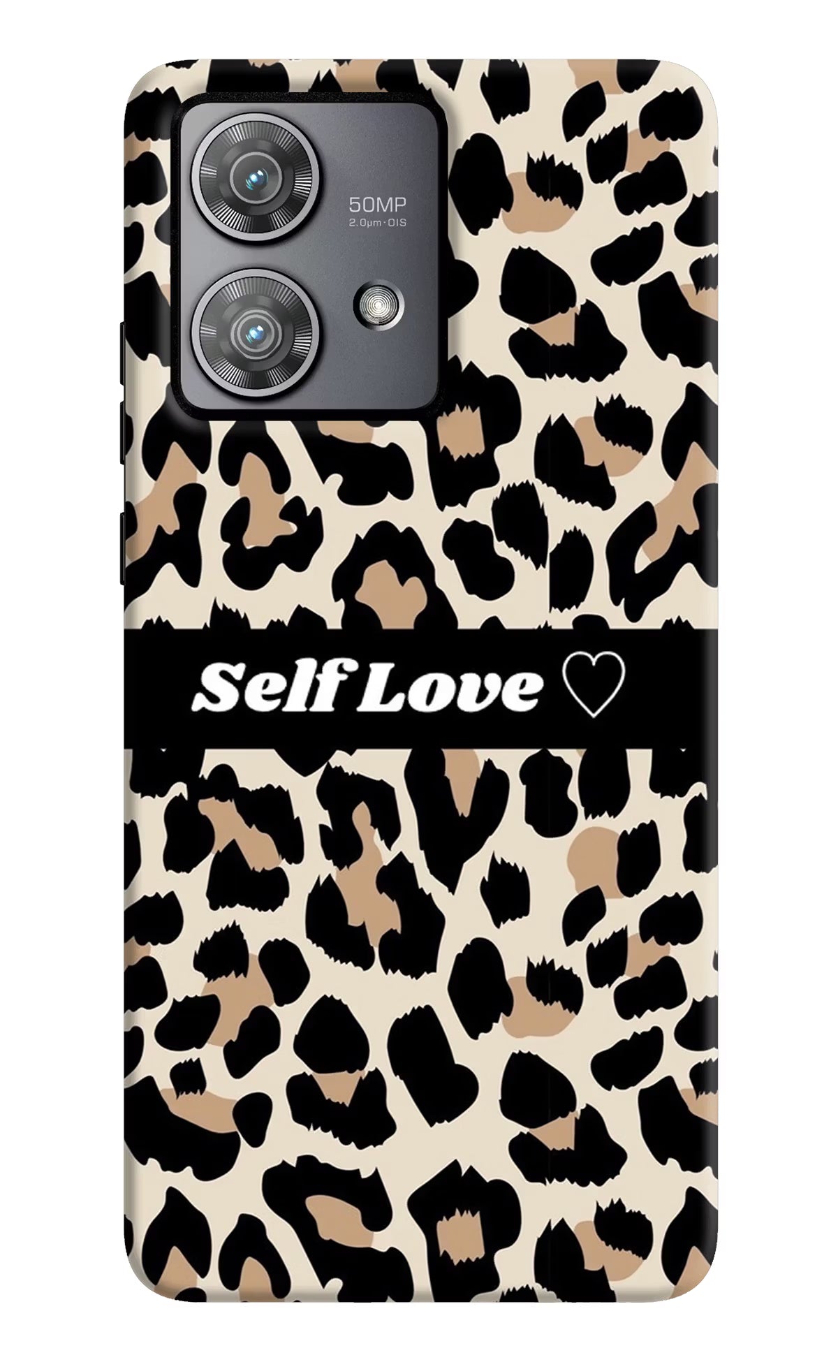 Leopard Print Self Love Moto Edge 40 Neo Hard Case Back Cover by Casekaro