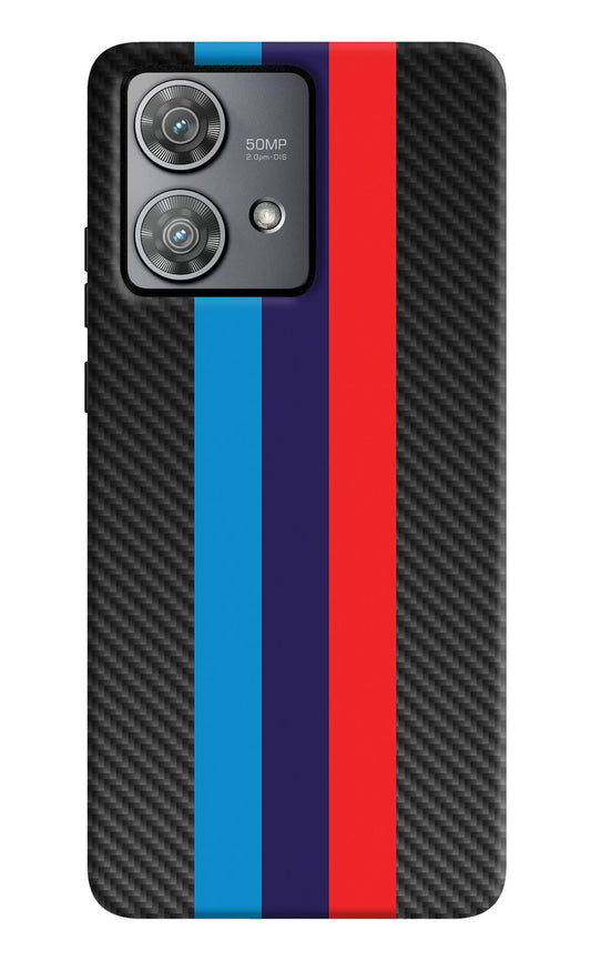 BMW Stripes Pattern Moto Edge 40 Neo Back Cover