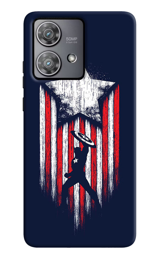 Captain America Marvel Art Moto Edge 40 Neo Hard Case Back Cover by Casekaro