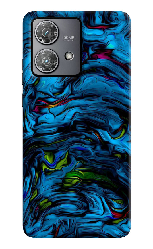 Dark Blue Abstract Moto Edge 40 Neo Back Cover