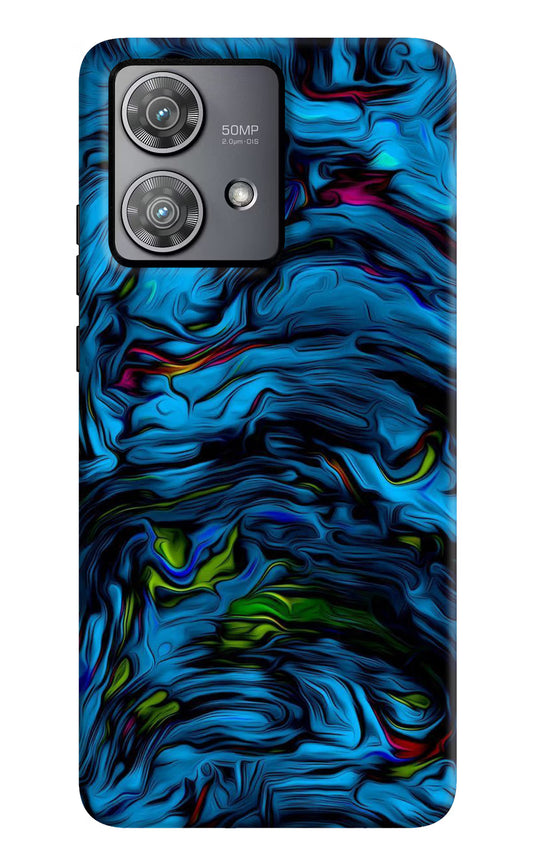 Dark Blue Abstract Moto Edge 40 Neo Hard Case Back Cover by Casekaro