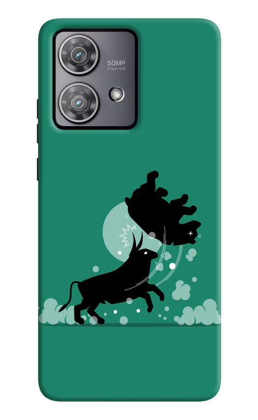 Bull Conqueror Moto Edge 40 Neo Hard Case Back Cover by Casekaro