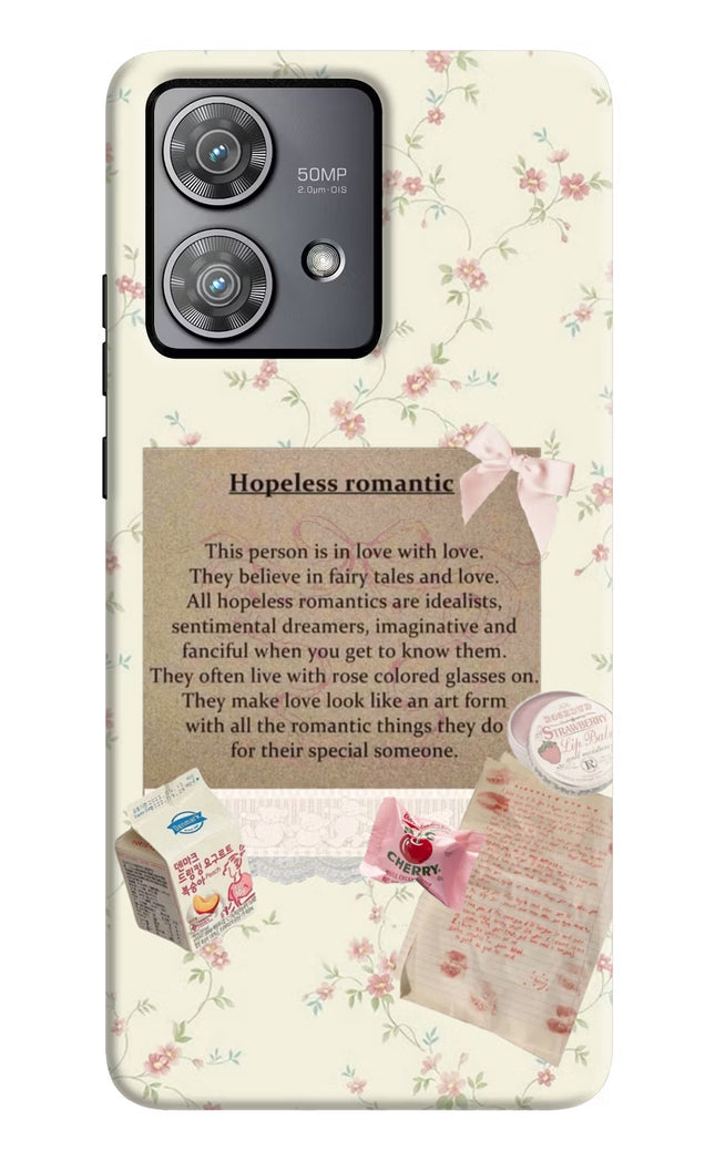 Hopeless Romantic Moto Edge 40 Neo Hard Case Back Cover by Casekaro