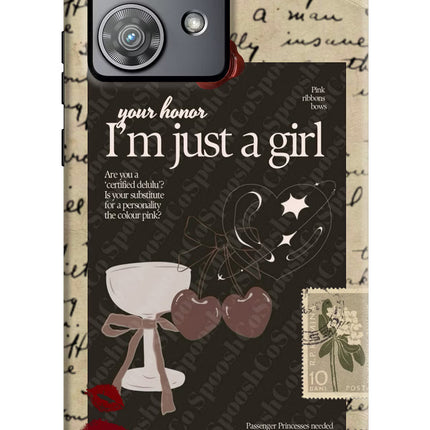 I am just a girl Moto Edge 40 Neo Hard Case Back Cover by Casekaro