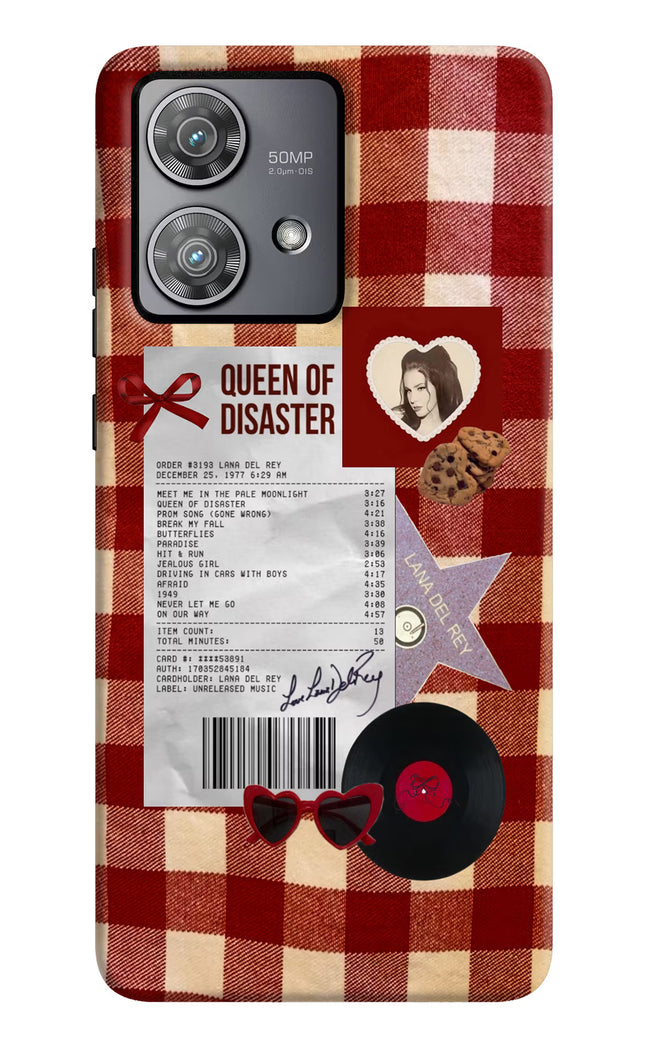 Queen of Disaster Moto Edge 40 Neo Hard Case Back Cover by Casekaro