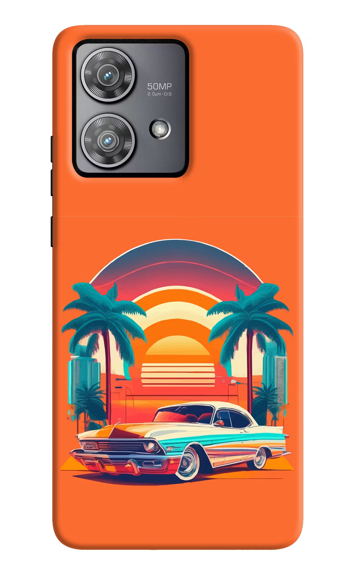 Palm Drive 80s Moto Edge 40 Neo Hard Case Back Cover by Casekaro