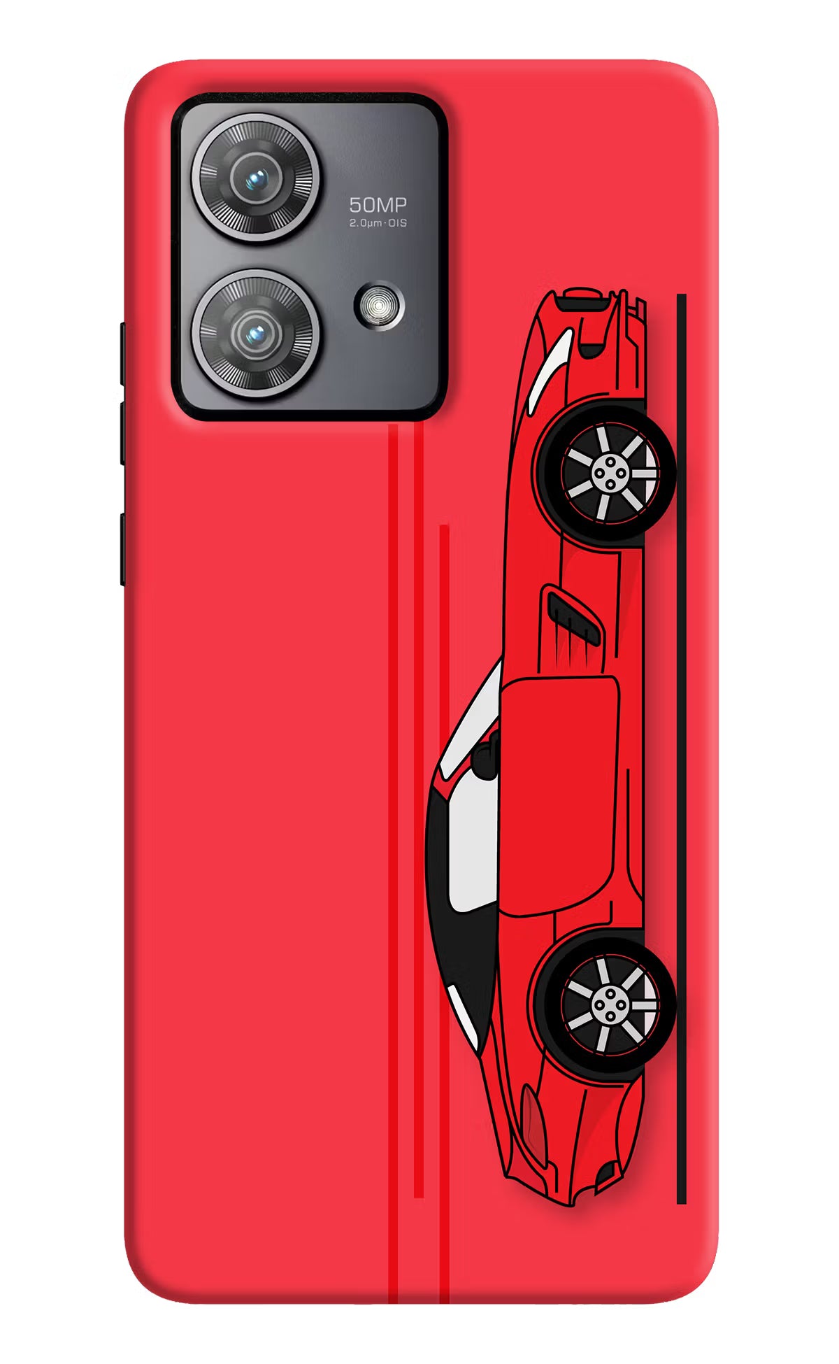 Red Velocity Moto Edge 40 Neo Hard Case Back Cover by Casekaro
