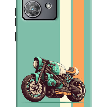 Striped Moto Drift Moto Edge 40 Neo Hard Case Back Cover by Casekaro