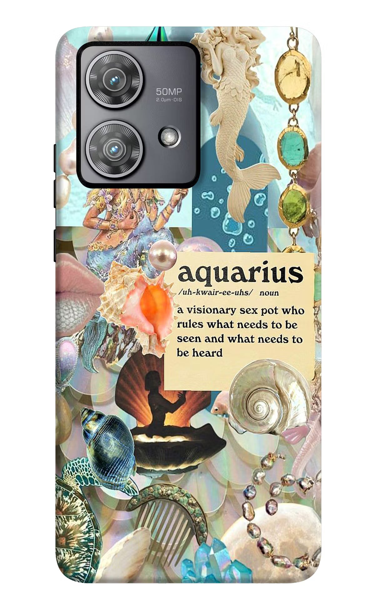 Aquarius Zodiac Moto Edge 40 Neo Hard Case Back Cover by Casekaro